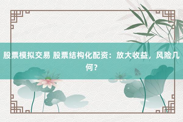 股票模拟交易 股票结构化配资:放大收益,风险几何?