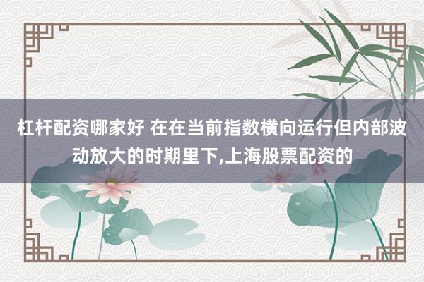 杠杆配资哪家好 在在当前指数横向运行但内部波动放大的时期里下，上海股票配资的