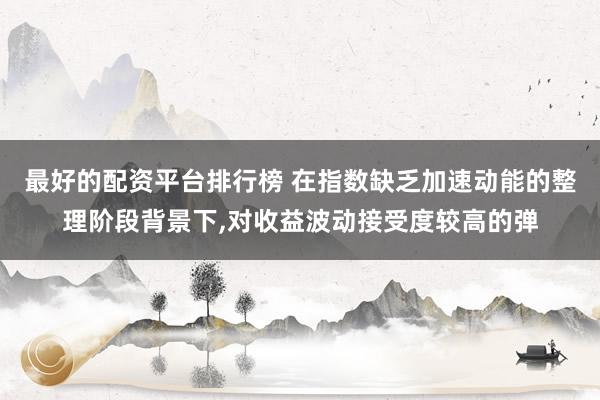 最好的配资平台排行榜 在指数缺乏加速动能的整理阶段背景下,对收益波动接受度较高的弹